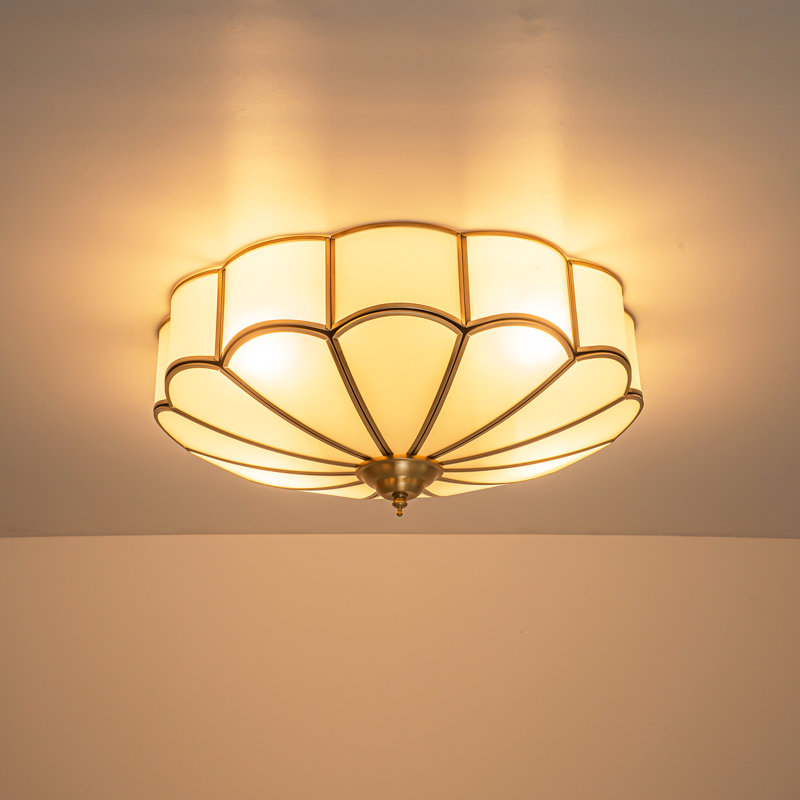 Plafonnier encastré en verre 4 lumières