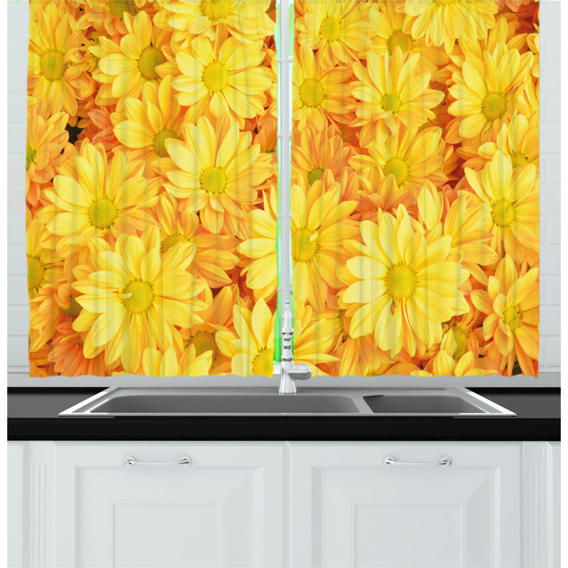 Floral Pointed Kitchen Curtain