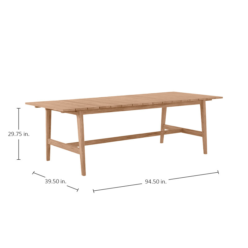 Coast Outdoor Dining Table, Natural Teak
