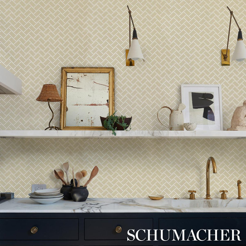 Schumacher x Neisha Crosland Parterre Wallpaper, Gold