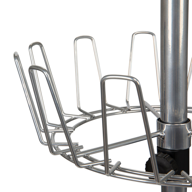 24 Pair Shoe Rack, Satin Silver