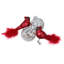 4 boules de Noël en forme de boule de Noël rouge et blanche à finition verre 6 carats 6,25 po (155 mm)