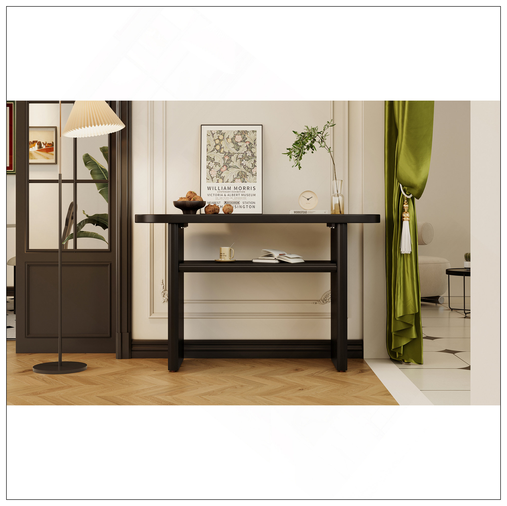 Mercer41 Elegant Minimalist Console Table With Rounded Edges And Sturdy ...