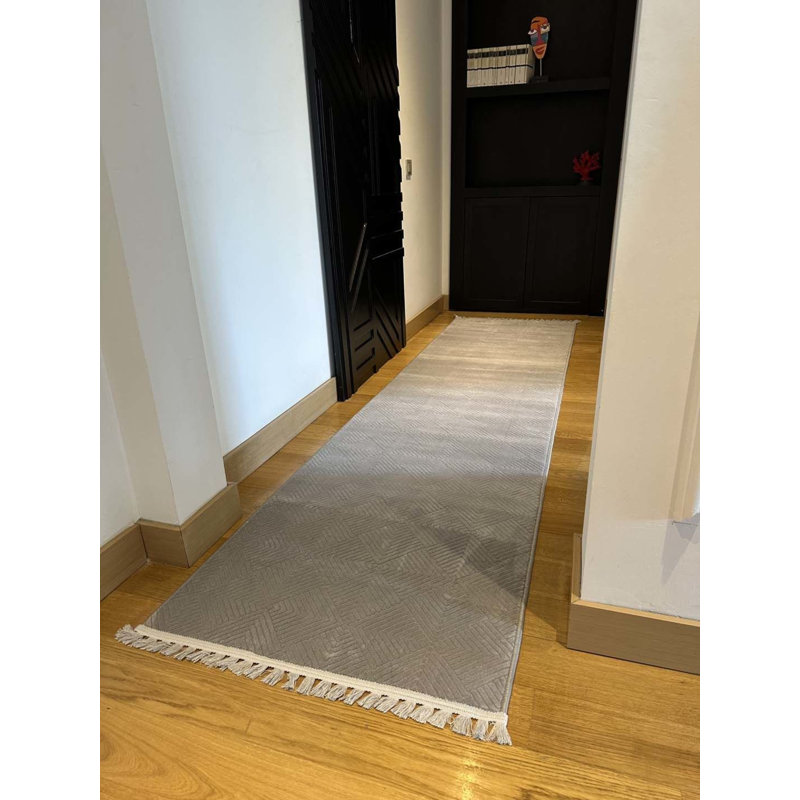 Tapis en coton avec envers antidérapant Lanney, Rectangle 6 pi 7 po x 11 pi 6 po
