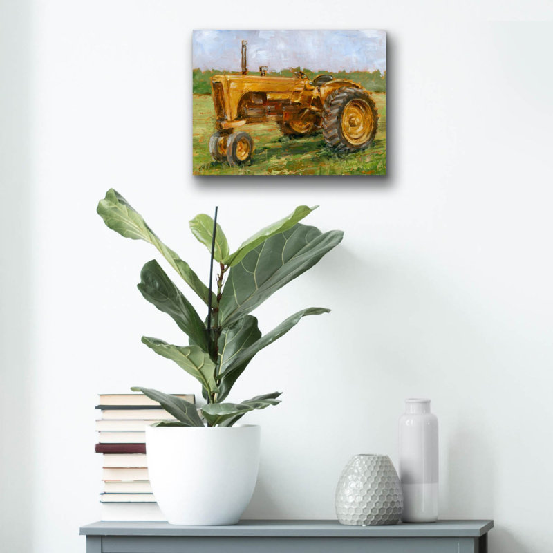 «Rustic Tractors 4» par Ethan Harper, art mural en verre acrylique, H 12 po x l 16 po x P 0,13 po