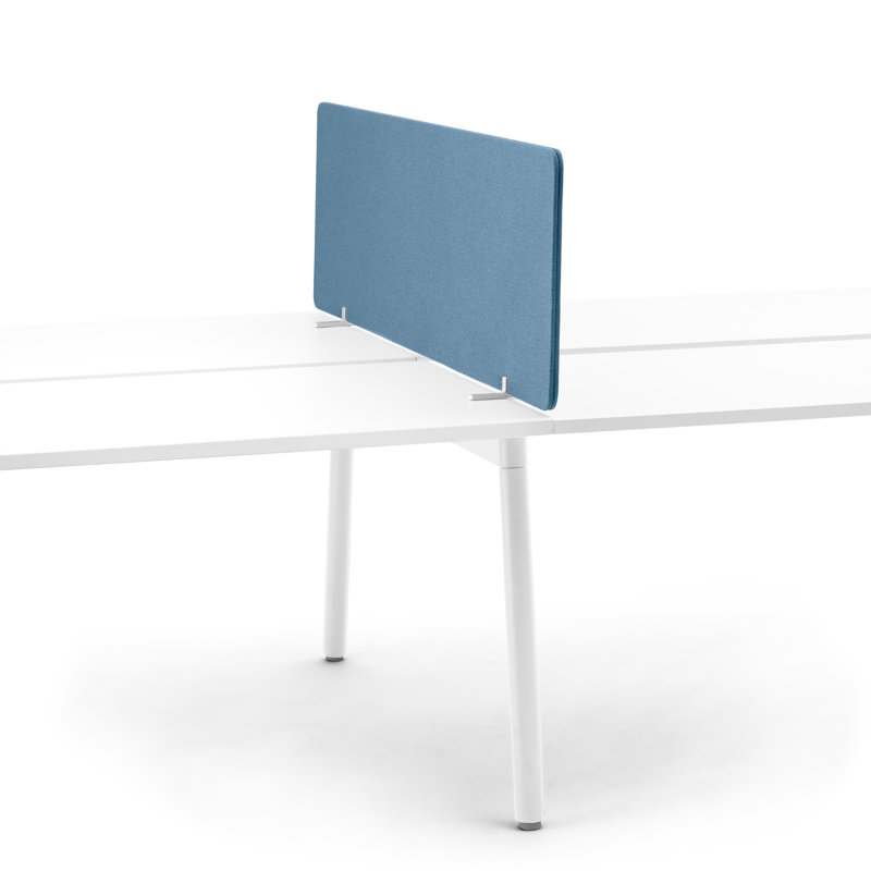 Panneau d'intimité pivotant en tissu, sur pied, Bleu ardoise, H 17,5 po x L 55 po