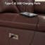 Causeuse inclinable électrique en cuir 62,6 po Madeira-1122775999