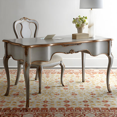 Bureau 39,37 "en bois massif bleu-gris rétro