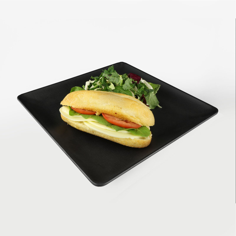 10'' Square Dinner Plate, Black