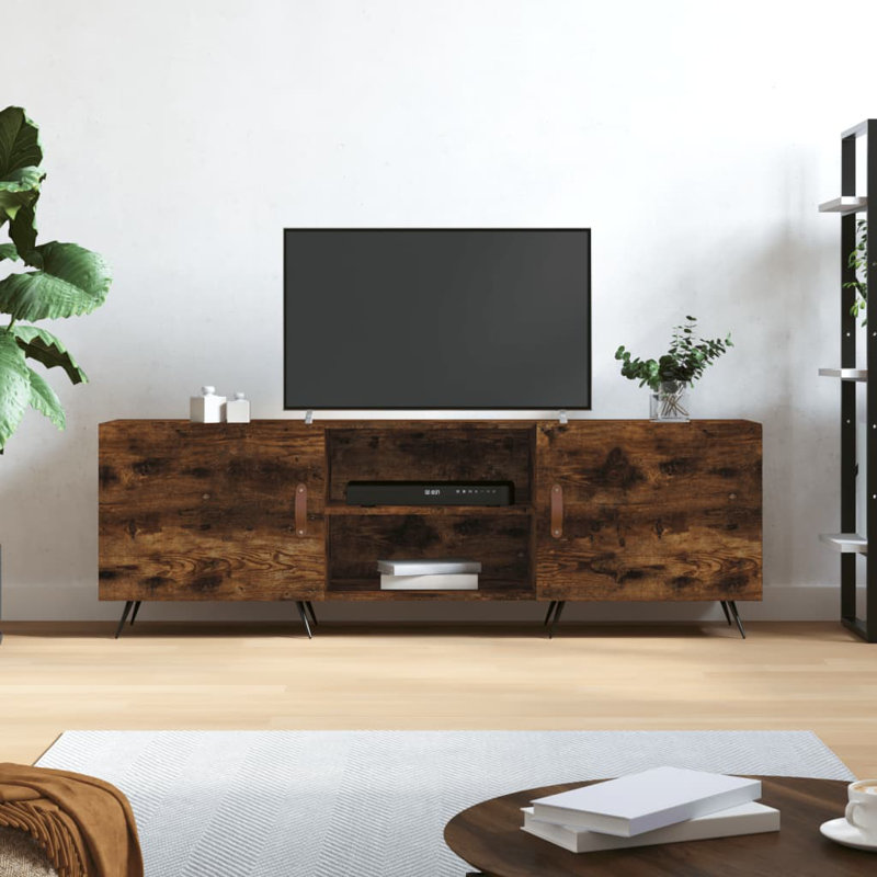 vidaXL TV Cabinet TV Unit Sideboard Media Unit Side Cabinet Engineered Wood, Smoked Oak
