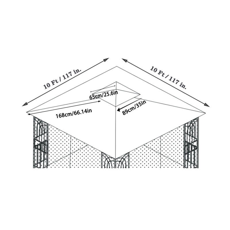 Toile de remplacement pour pavillon de jardin 10 x 10 pi gris, Gris