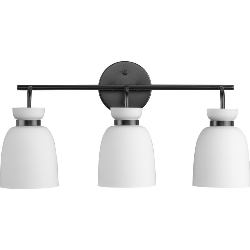 Éclairage pour meuble-lavabo à intensité variable Lexie, 3, Noir mat