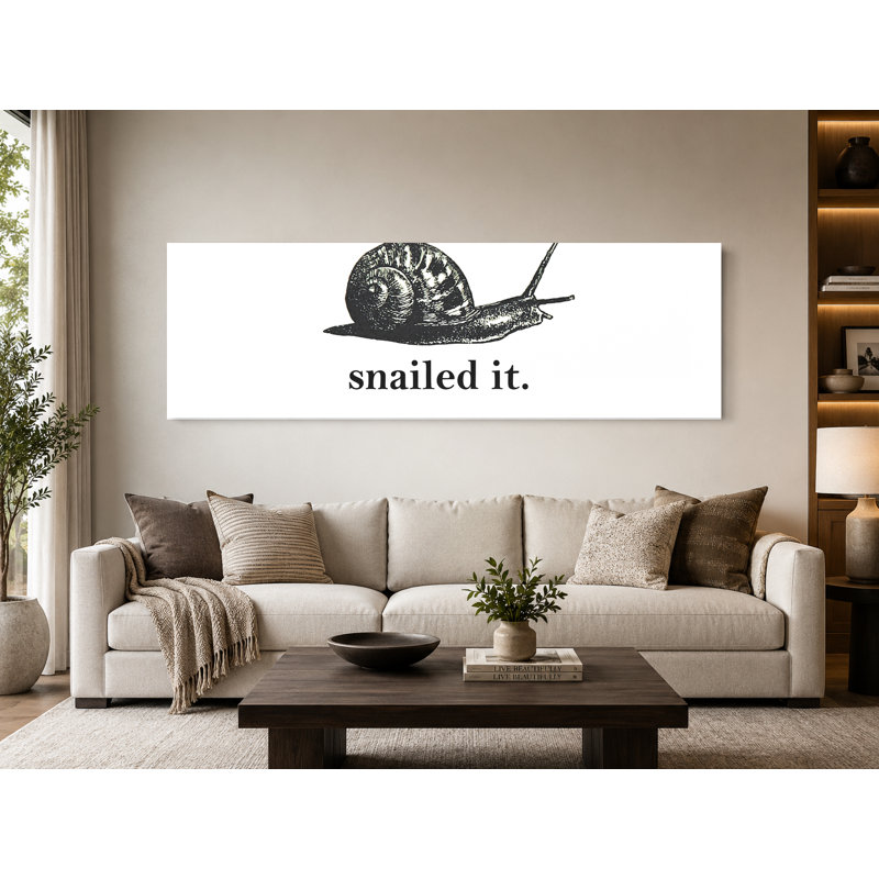 «Snailed It», art mural panoramique sur toile, 30" W x 10" H