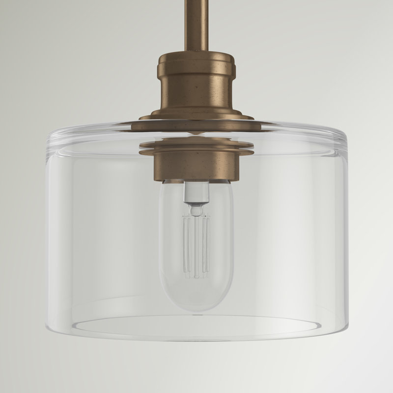 Luminaire suspendu tambour simple à 1 lumière Delcea, Or doux