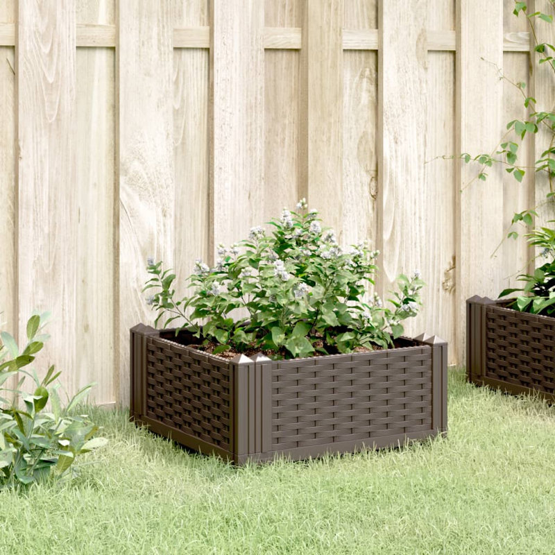 Burgos Wood Planter, White, 28.5cm H x 42.5cm W x 42.5cm D