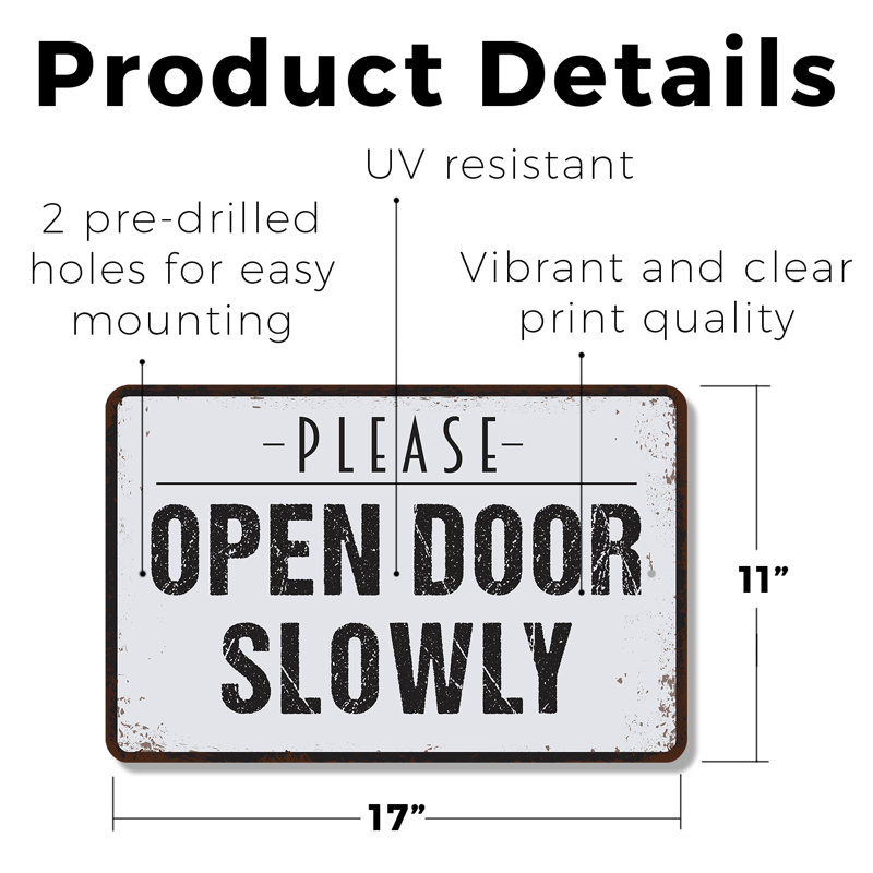 Enseigne ouverte en plastique 11 po x 17 po Slowly, H 11 po x l 17 po x P 0,1 po