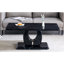 Table basse rectangulaire moderne minimaliste avec motif en bois aggloméré. Ajoutez une atmosphère paisible et confortable à votre maison. Table basse en panneau de fibres à densité moyenne, autocollant à motif en panneau de fibres à densité moyenne noir, table d'appoint.