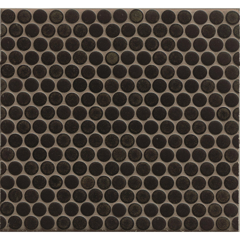 Carreau de mosaïque en porcelaine Penny, Gris anthracite