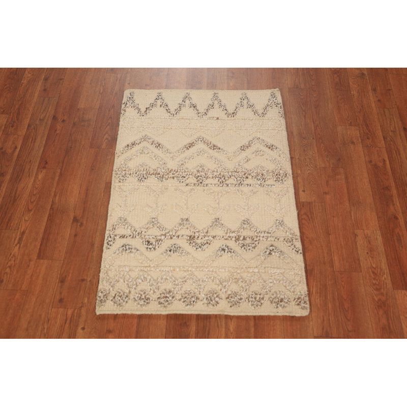Chevron Style Wool Moroccan Indian Rug 2x3
