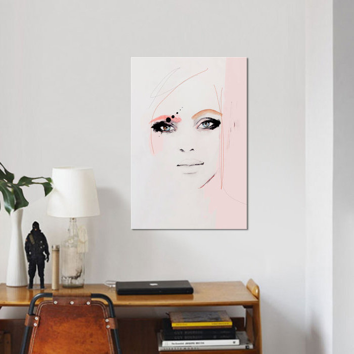 « baiser baiser », impression sur toile, H 26 po x l 18 po x P 1,5 po, Pas de tapis, Toile tendue