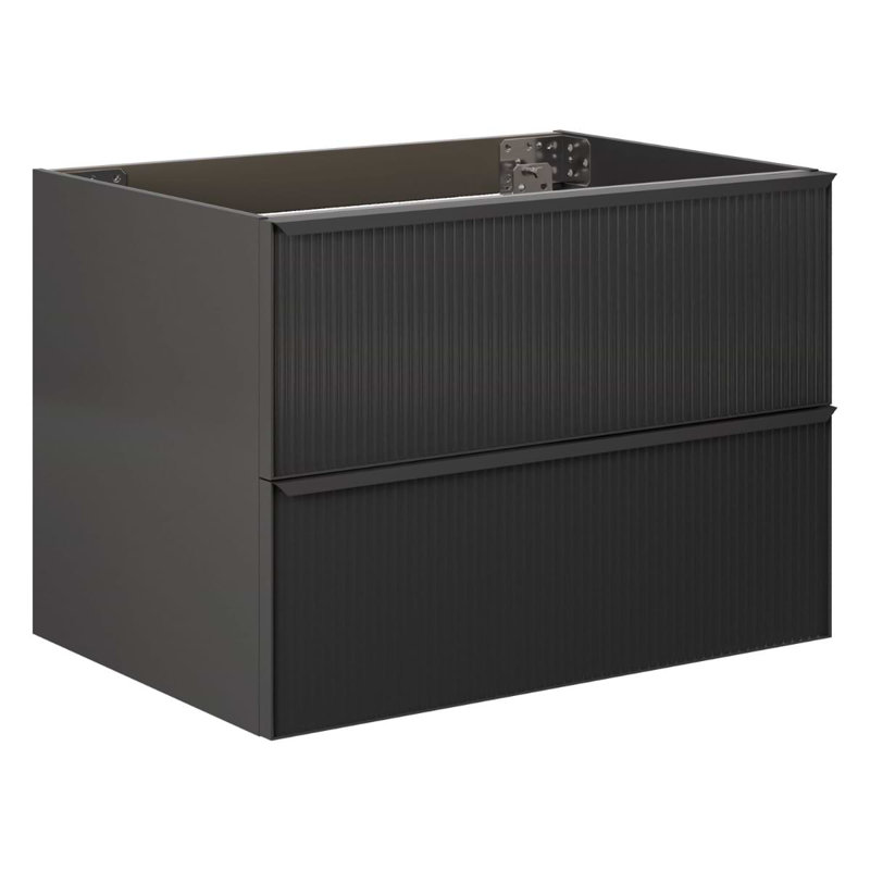 Astor 42" Single Vanity With Integrated White Solid Surfacetop, Black, 30"