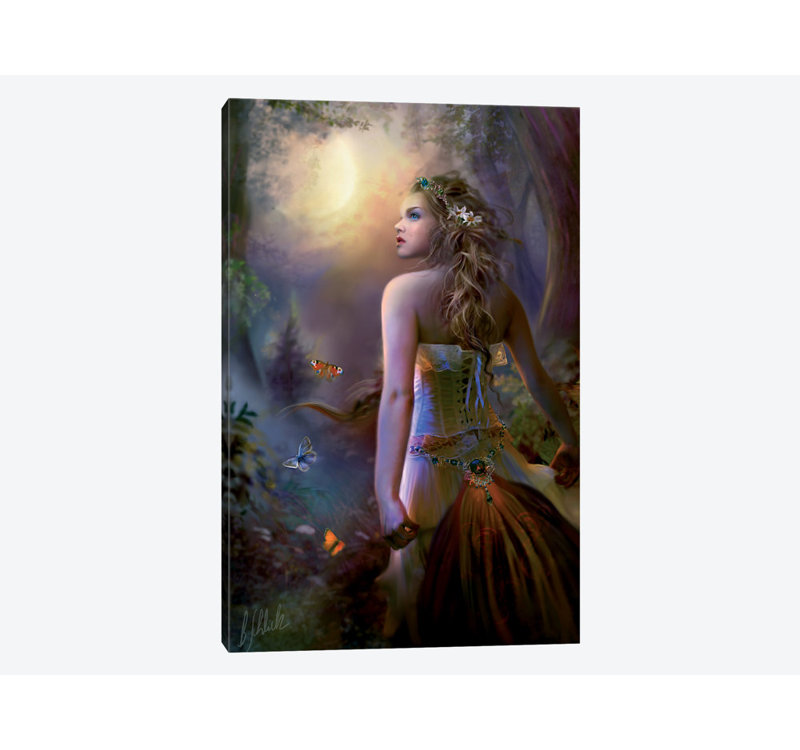 « moon called », impression sur toile, H 12 po x l 8 po x P 0,75 po, Toile tendue