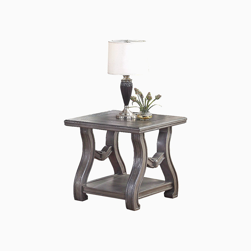 Table de bout avec tablette ouverte en argent