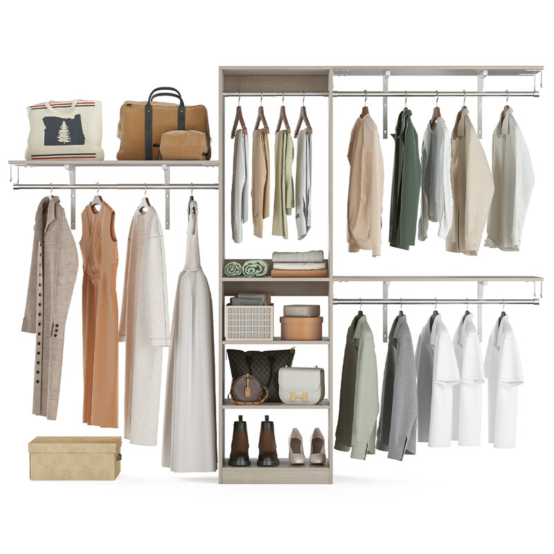 Closet Organizer Heavy Duty Clothes Rack, Khaki