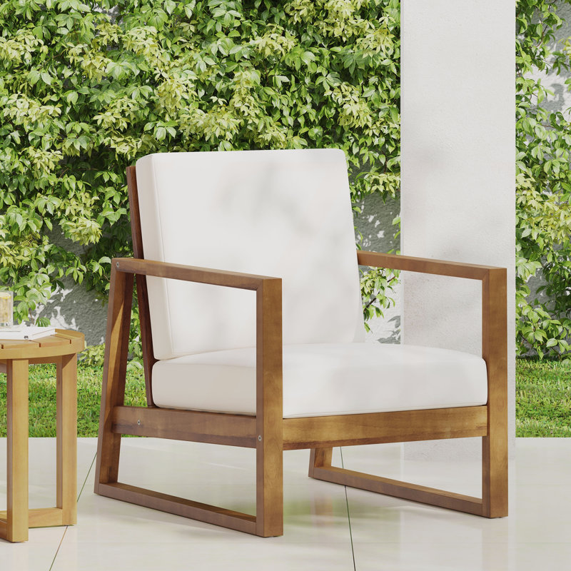 Chaises de salle à manger d'extérieur en bois pour la cour, le patio, Beige, Teck