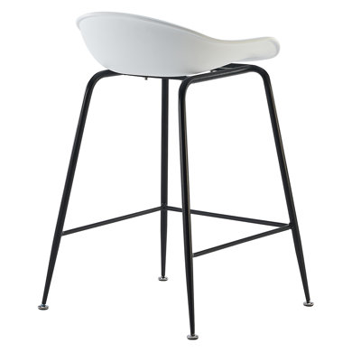 Hartselle Bar Stool - 25" Seat Height Molded Plastic Stool with Metal Legs - Indoor & Outdoor Counter Height Stool