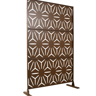 Écran d'intimité extérieur et intérieur en métal - 76 po 48 po, brun Ps104 pour balcon, panneaux de clôture de jardin H 76 po x l 48 po, métal, jardin, terrasse
