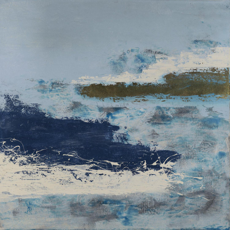 Giant Blue and Beige Canvas Art Print, 72 x 72 inches