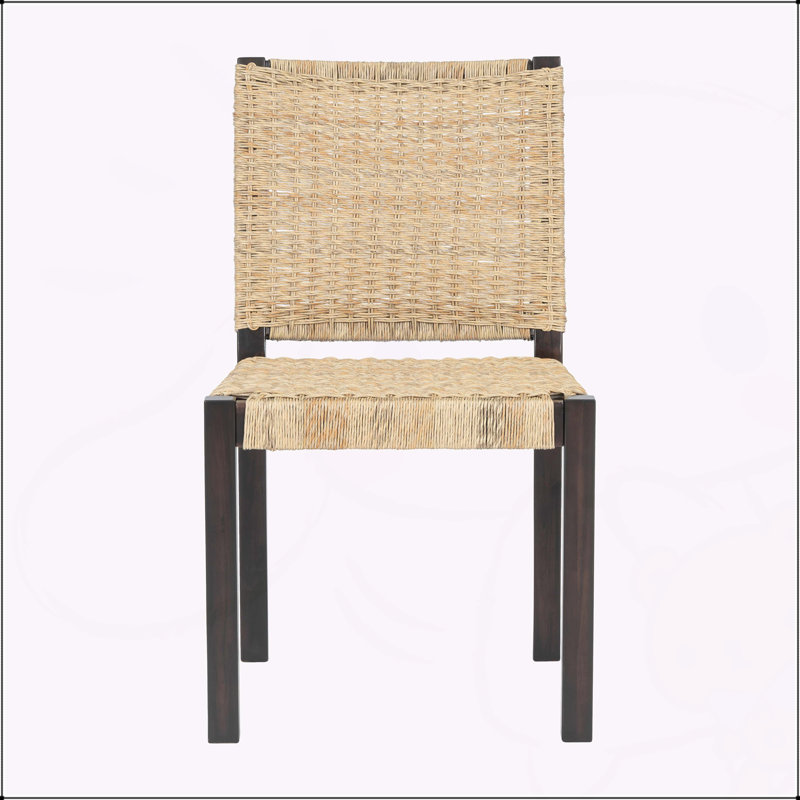 Ensemble de 2 chaises de salle à manger de style campagnard Farmhouse Modern, Noyer / noir
