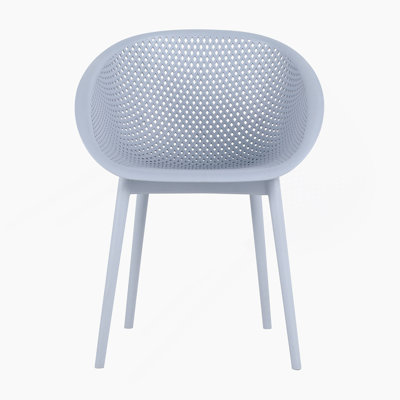 Ensemble de 2 chaises longues modernes - Plastique PP intérieur / extérieur toutes saisons, léger pour patio, plage, salon