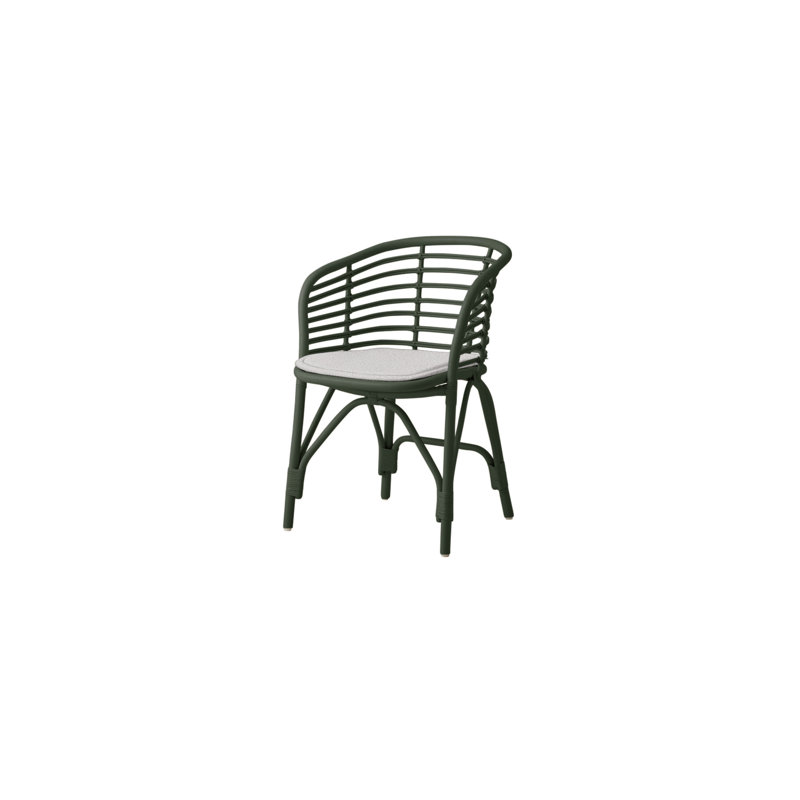 Blend Patio Dining Armchair with Cushion, Black, Dark Green