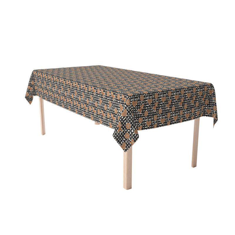 Geometric Christmas Tablecloth, 120" L x 60" W, Fun Stockings and Essentials