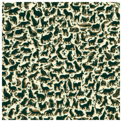Tapis de bain Animal Silhouettes Collage