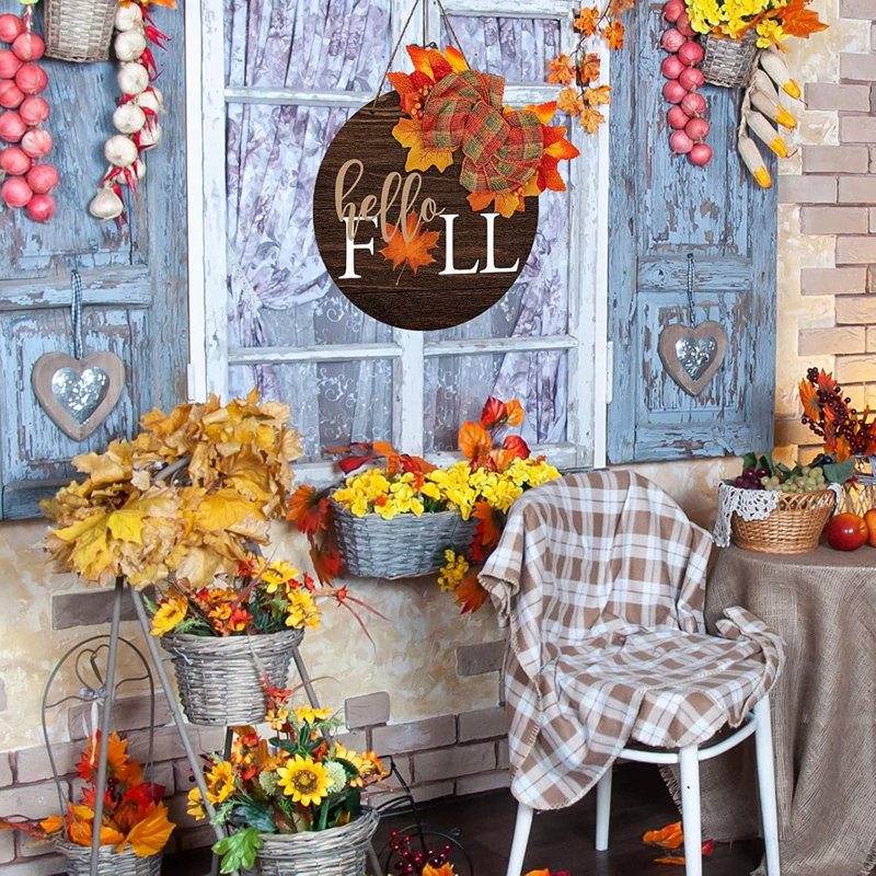 Panneau de suspension en bois Hello Fall