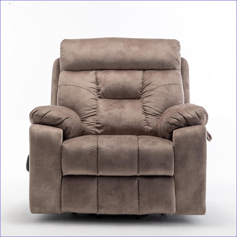 Recliners for Adults, Oversize 26in Wide Power Lift Chair with Massage &amp; Heating | Velvet | Walnut Brown