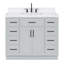 Meuble-lavabo simple en bois massif 42 po avec plateau en quartz Carrara de 1,5 po Thornaby-95016750-120127876