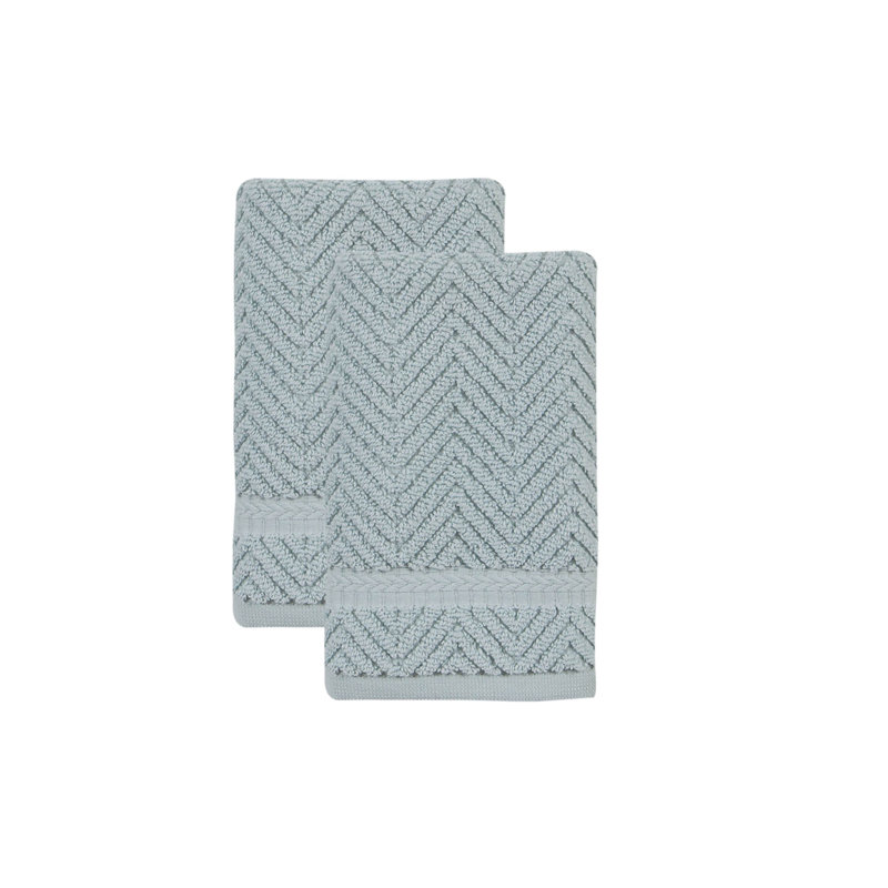 Vandewa Plush Jacquard Washcloth, Light Aqua