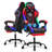 Hoffree LED Ergonomic Gaming Chair with Bluetooth Speakers and Vibration Lumbar Pillow-72855614