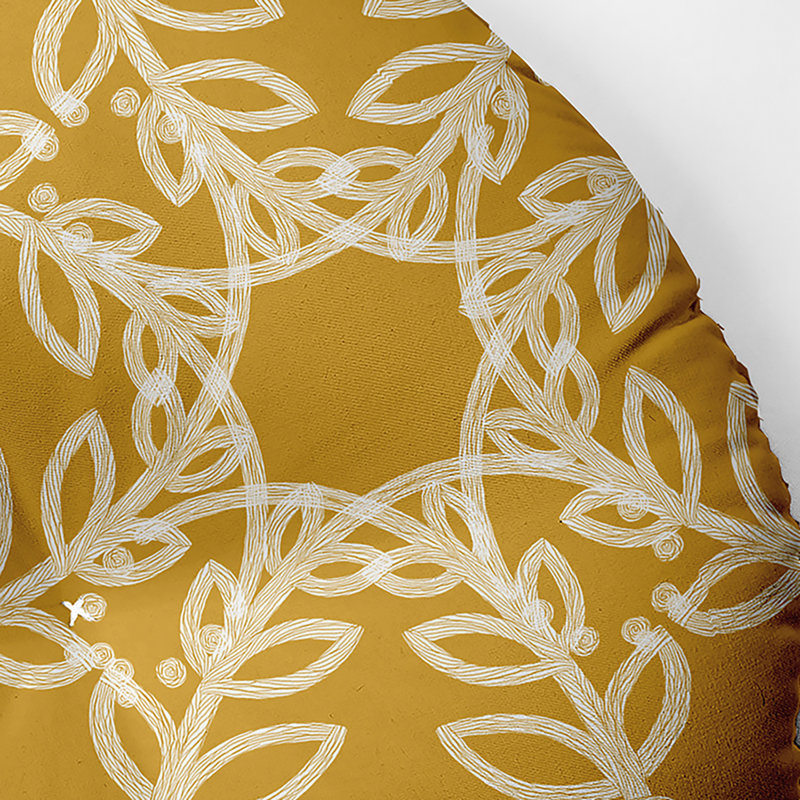 Geometric Reversible Throw Pillow, Yellow, 26" x 26"