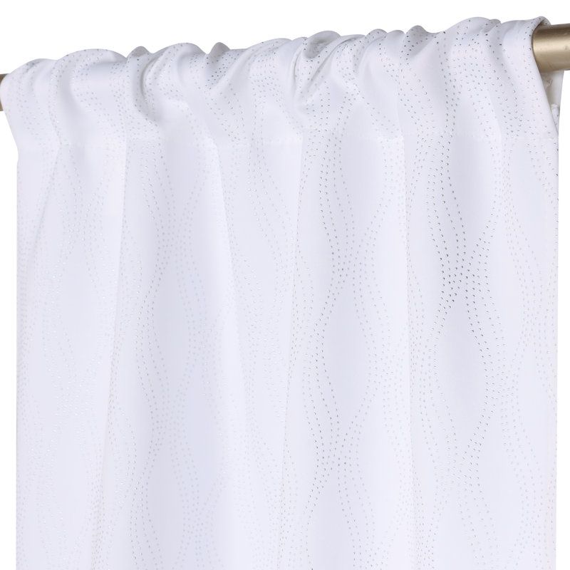 Paire de rideaux obscurcissants en polyester à texture moderne Vedder, Blanc neige, L 52 po x L 63 po