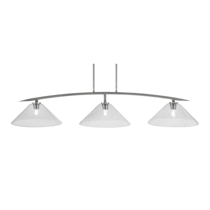 Verre à bulles 3 lumières kurve, H 10 po x l 55,75 po x P 16 po, Fumée, Graphite