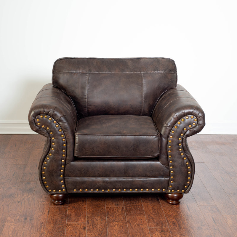 Fauteuil avec repose-pieds de 47 po Macalla, Brun