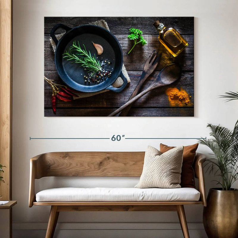 Yarlin cuisinant avec des épices, H 34 po x l 51 po