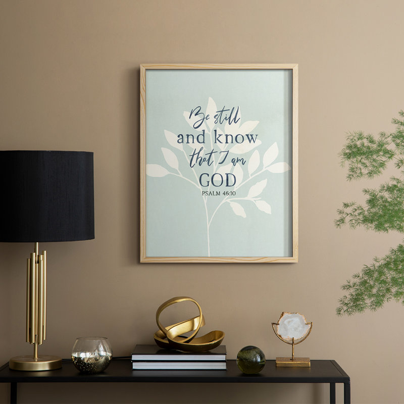 Be Still Framed Print - Solid Wood, Natural, 15" H x 12" W