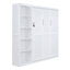 Grand lit mural blanc, idéal pour la gymnastique à domicile, pliable dans l'armoire, matelas pliable de 8 pouces, mécanisme à double piston