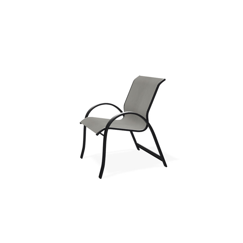 Fauteuil de salle à manger empilable Hiraku, Huître Augustine, Noir